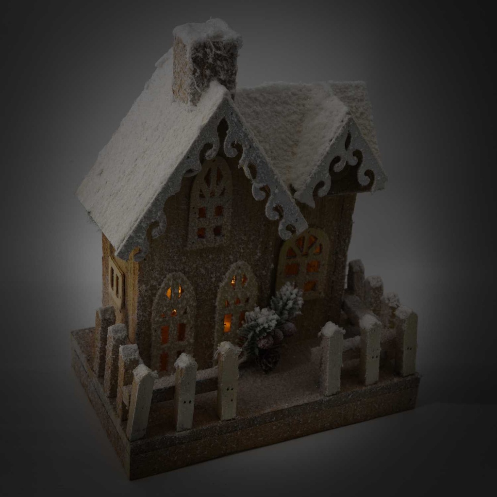 Casetta legno con led naturale cm22x14h30