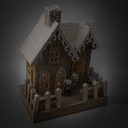 Casetta legno con led naturale cm22x14h30