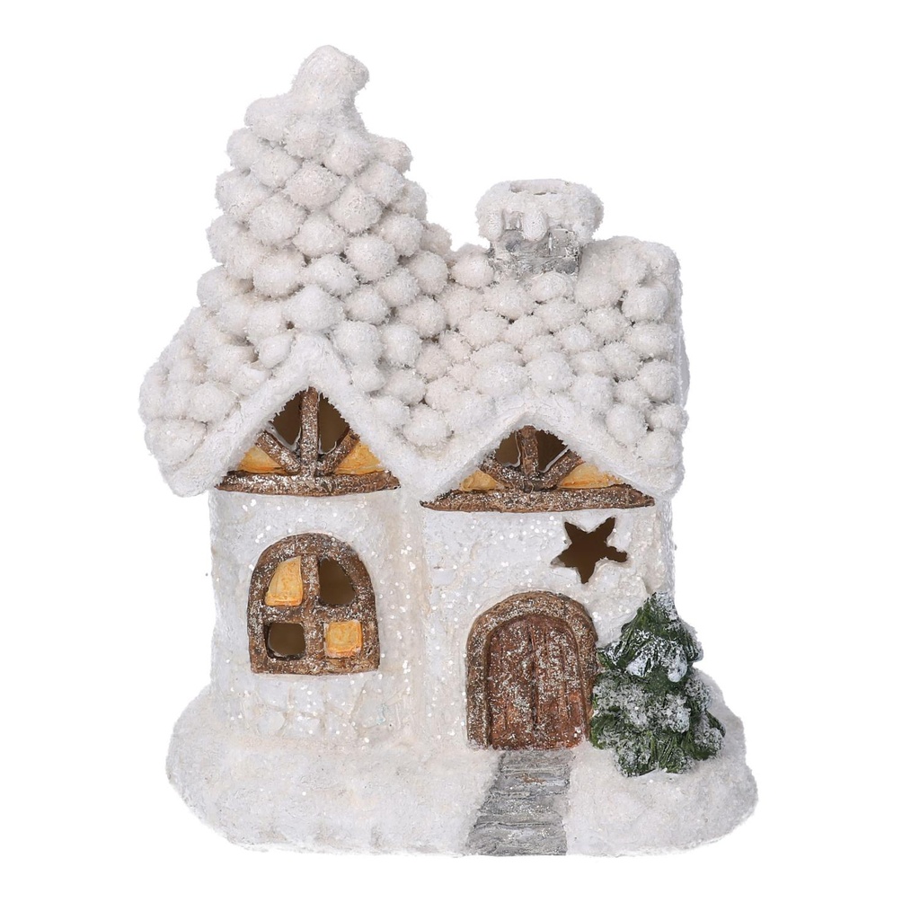 Casetta resina led bianco cm17x11,5h22