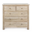 Cassettiera 5 cassetti Mayra in legno naturale 93x40x90h cm