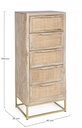 Cassettiera 5 cassetti naturale in legno stile vintage