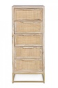 Cassettiera 5 cassetti naturale in legno stile vintage