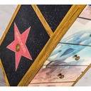 Cassettiera 6 cassetti decorati multicolor in legno di mango  42x45xh.110 cm