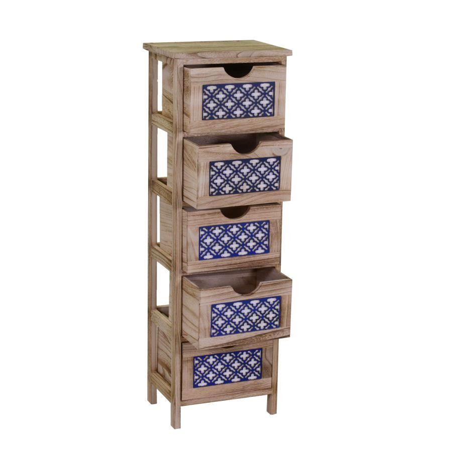 Cassettiera Amsterdam 5 cassetti cm30x23xh94