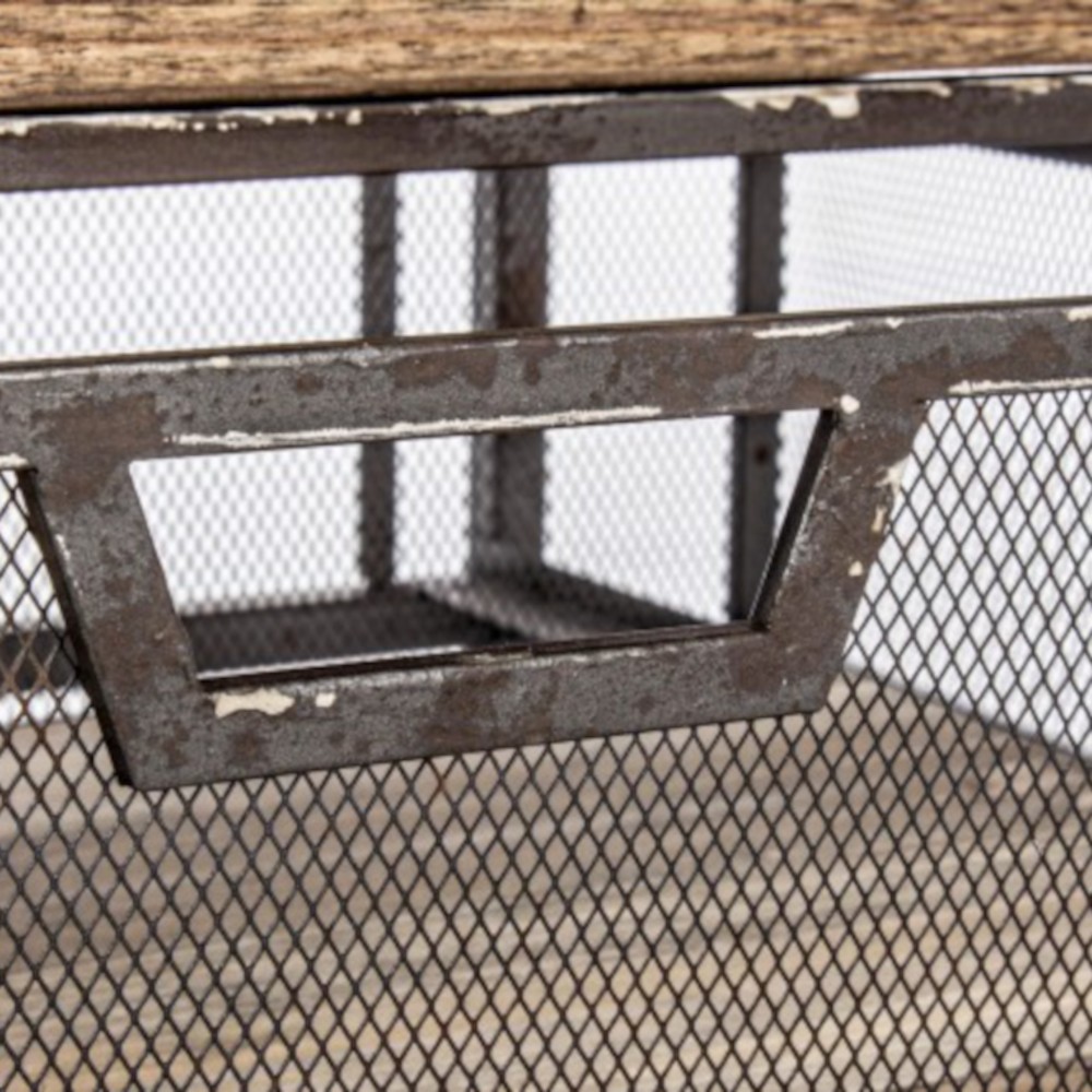 Cassettiera OFFICINA in acciaio e legno 129.5h cm