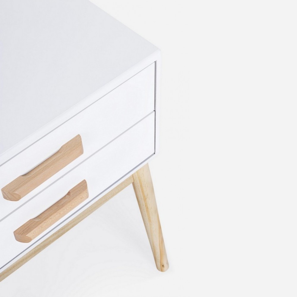 Cassettiera ORDINARY bianca 2 cassetti 58h cm