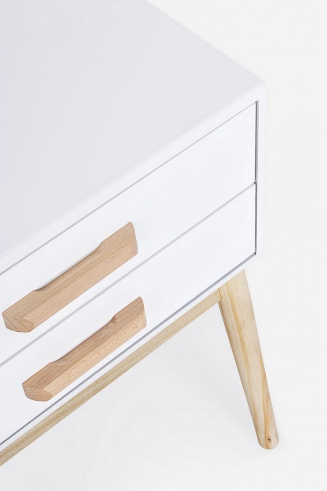 Cassettiera ORDINARY bianca 2 cassetti 58h cm