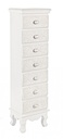 Cassettiera da camera in MDF sette cassetti Bianca CLORINE 29x23x h112,5 cm
