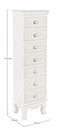 Cassettiera da camera in MDF sette cassetti Bianca CLORINE 29x23x h112,5 cm