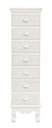 Cassettiera da camera in MDF sette cassetti Bianca CLORINE 29x23x h112,5 cm