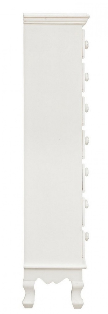 Cassettiera da camera in MDF sette cassetti Bianca CLORINE 29x23x h112,5 cm