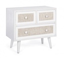 Cassettiera da soggiorno in MDF tre cassetti Bianca MONTIEL 60x33x h54,5 cm