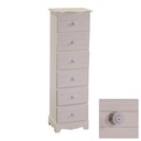 Cassettiera in legno Norimberga 6 cassetti crema cm29x23xh95