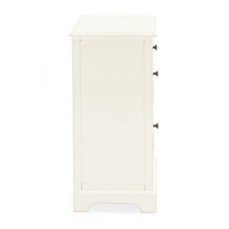 Cassettiera in legno tre cassetti Bianca AMABEL 40x32x h70 cm