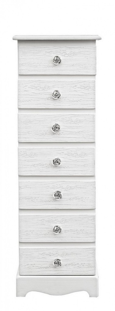 Cassettiera legno bianco 7 cassetti Blanc cm 29 x 23 x89