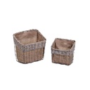 Rectangular gray wicker arem drawer 1-2 cm30x21h20-28