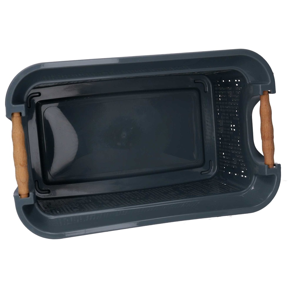 Cassetto plastica grigio rettangolare cm 53x34h24,5