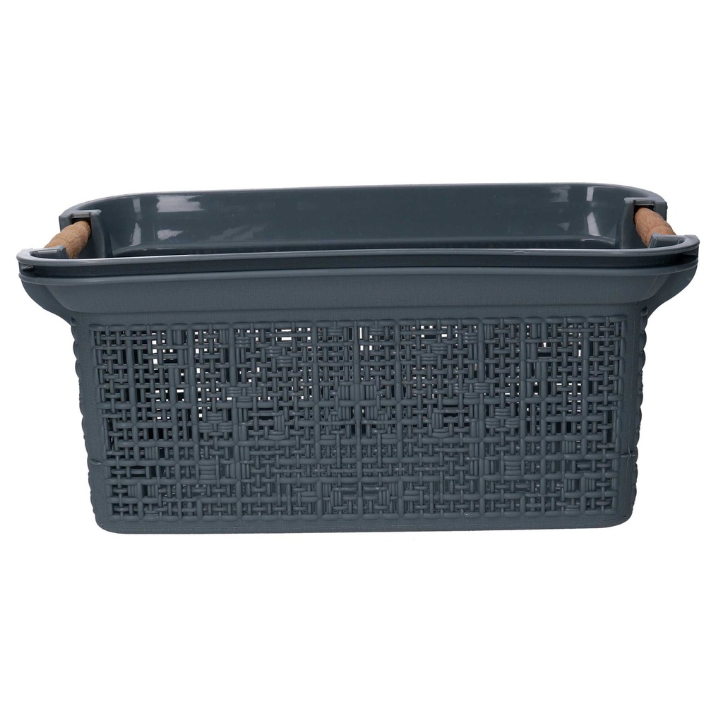 Cassetto plastica grigio rettangolare cm 53x34h24,5