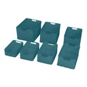 Rectangular water green polyester drawer 1-7 cm38x28h21