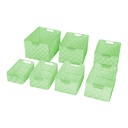 Rectangular light green polyester drawer 1-7 cm38x28h21