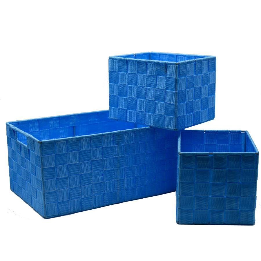 Rectangular turquoise polyester drawer 1-3 cm34x22h16