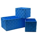 Rectangular turquoise polyester drawer 1-3 cm34x22h16