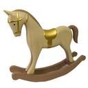 Beige gold wooden rocking horse cm37x8h32