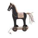 Cavallo legno con ruote nero cm12,5x8h22,5