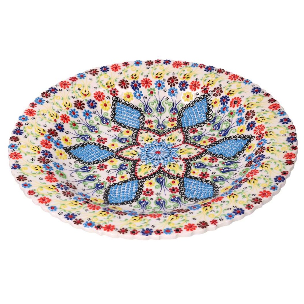 Centrotavola ceramica bianco tondo cm ø40h4