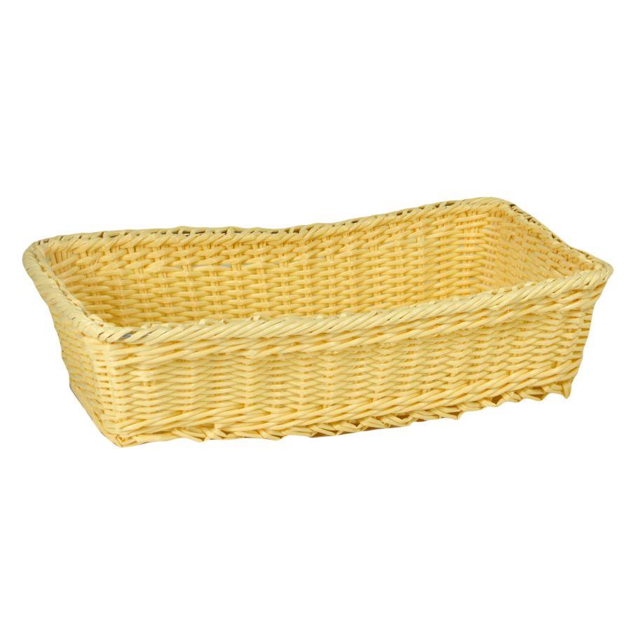 Rectangular natural polyrattan display basket cm40x20h10