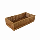 Straight rectangular wicker display basket cm60x30h15
