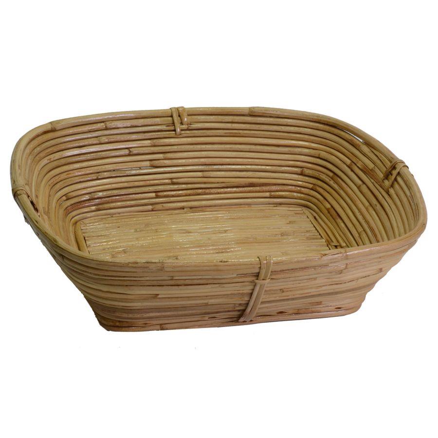 Rectangular natural rush basket cm35xh9x31