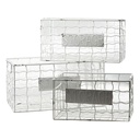 Rectangular white metal basket 1-3 cm40x28h20