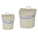 Wicker hanging basket 1-2 crescent lavender cm28x21h22-29