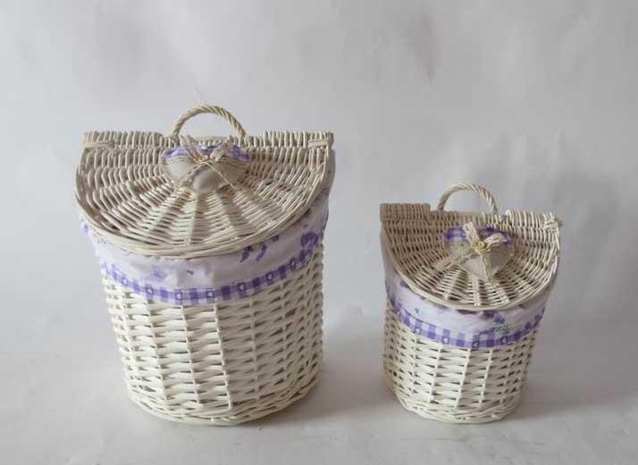 Wicker hanging basket 1-2 crescent lavender cm28x21h22-29