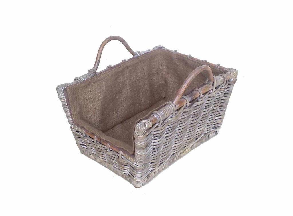 Firewood basket cloe flared 2m with jute lining cm52x38h26-36