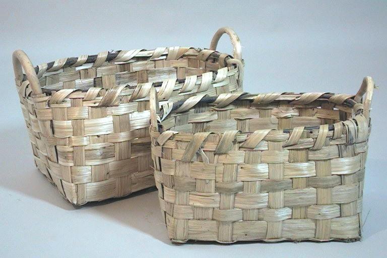 Cesta portalegna fiordella 1-2 noce alta rettangolare cm 69x50h33 made in italy