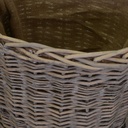 Oval wicker firewood basket with 1-2 handles lined with natural jute cm57x46h46