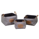 Fabric basket 1-3 gray square cm35x35h30