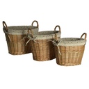 Lined wicker basket 1-3 cm41x30h29