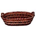 Cesta vimini intreccio crema noce ovalecm55x43h13