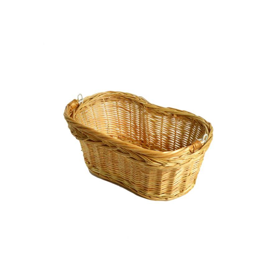 Mafalda wicker basket with mobile handle cm29x17h12