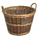 Wicker basket maxi tub 2 handles cmø50h35