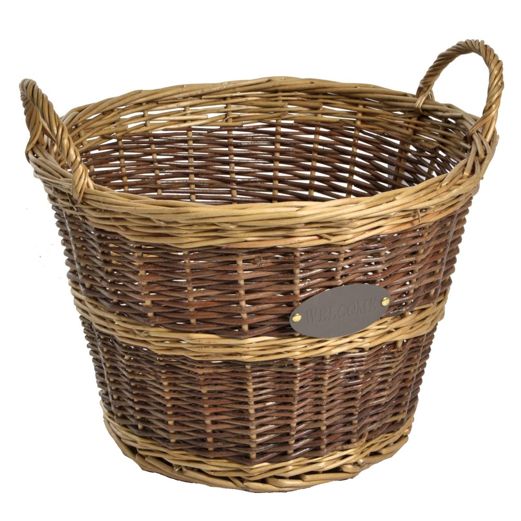 Wicker basket maxi tub 2 handles cmø50h35