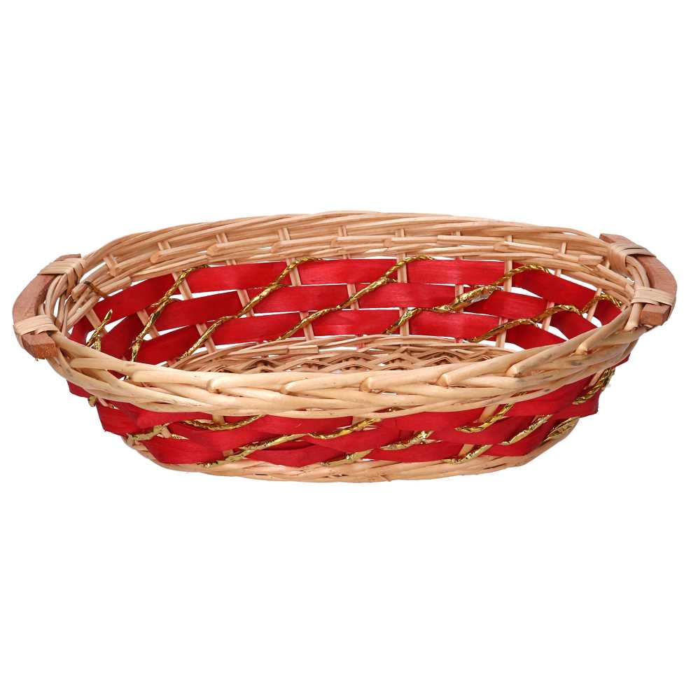 Cesta vimini rosso miele ovale cm50/55x40h14