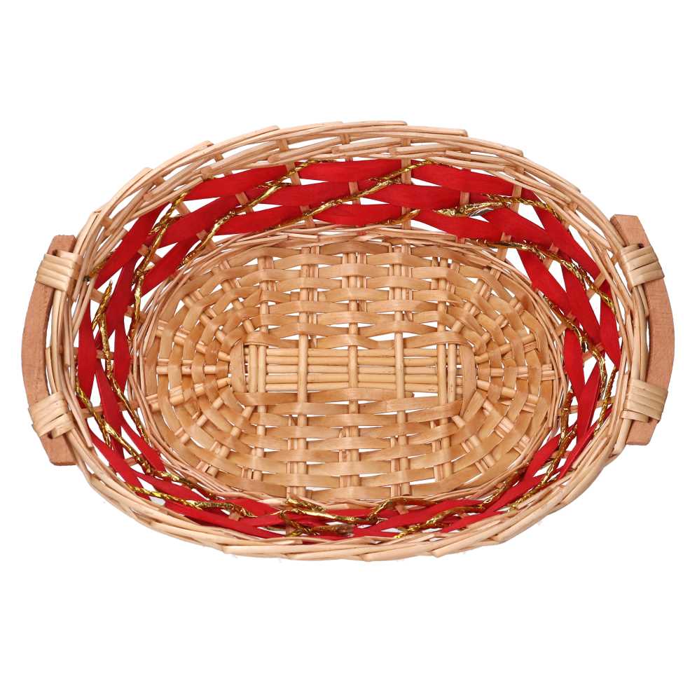 Cesta vimini rosso miele ovale cm50/55x40h14