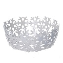 Round white snowflake metal basket cm ø20h7