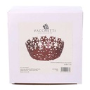 Cestina metallo fiocco neve rosso tondocm ø20h7