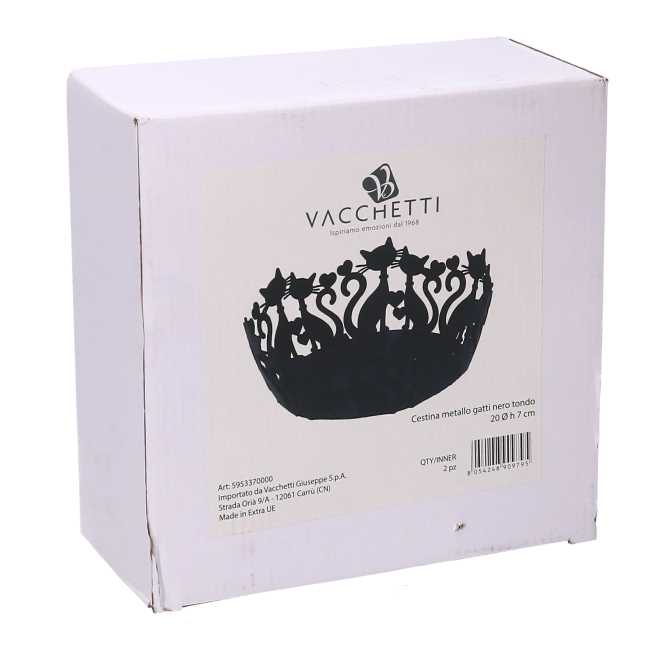 Cestina metallo gatti nero tondo cm ø20h7