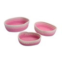 Fabric basket 1-3 fuchsia oval cm28x23h7,5